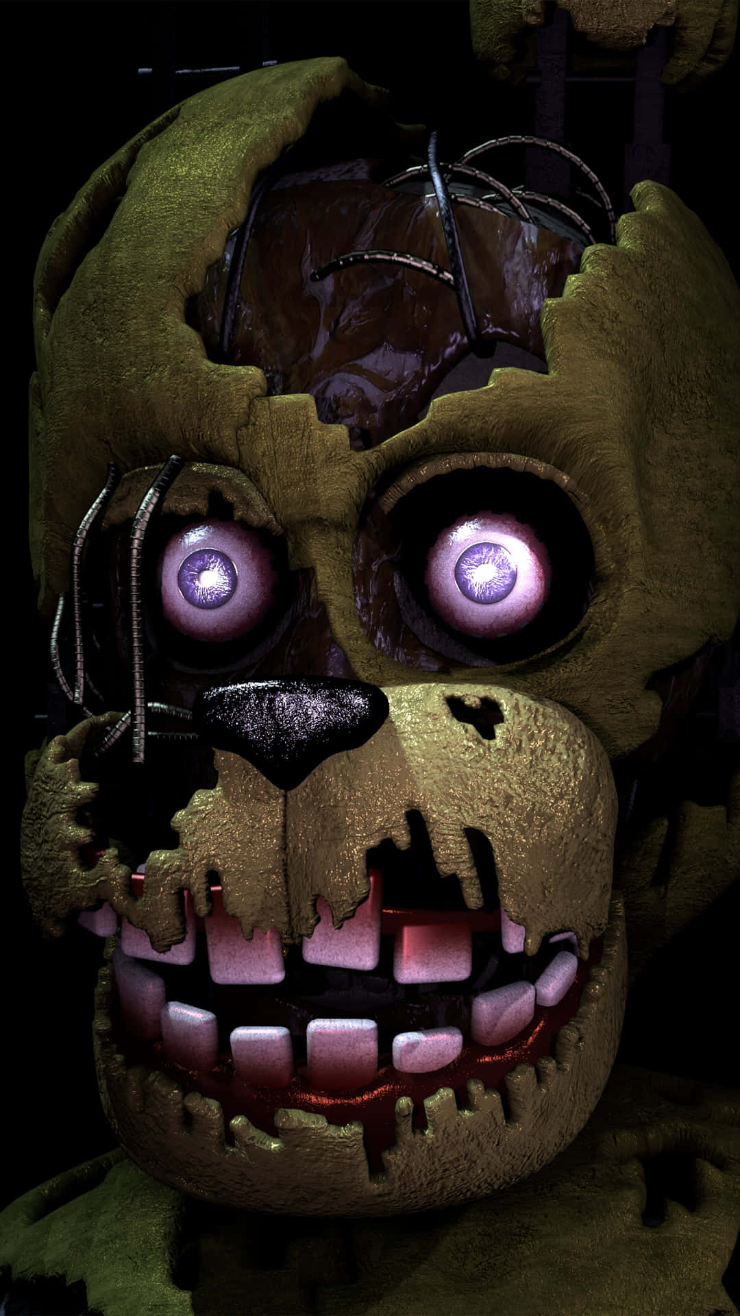 Haunting Springtrap Emerges from the Shadows Wallpaper
