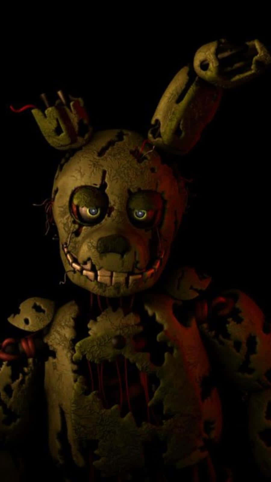 Creepy Springtrap staring into the void Wallpaper