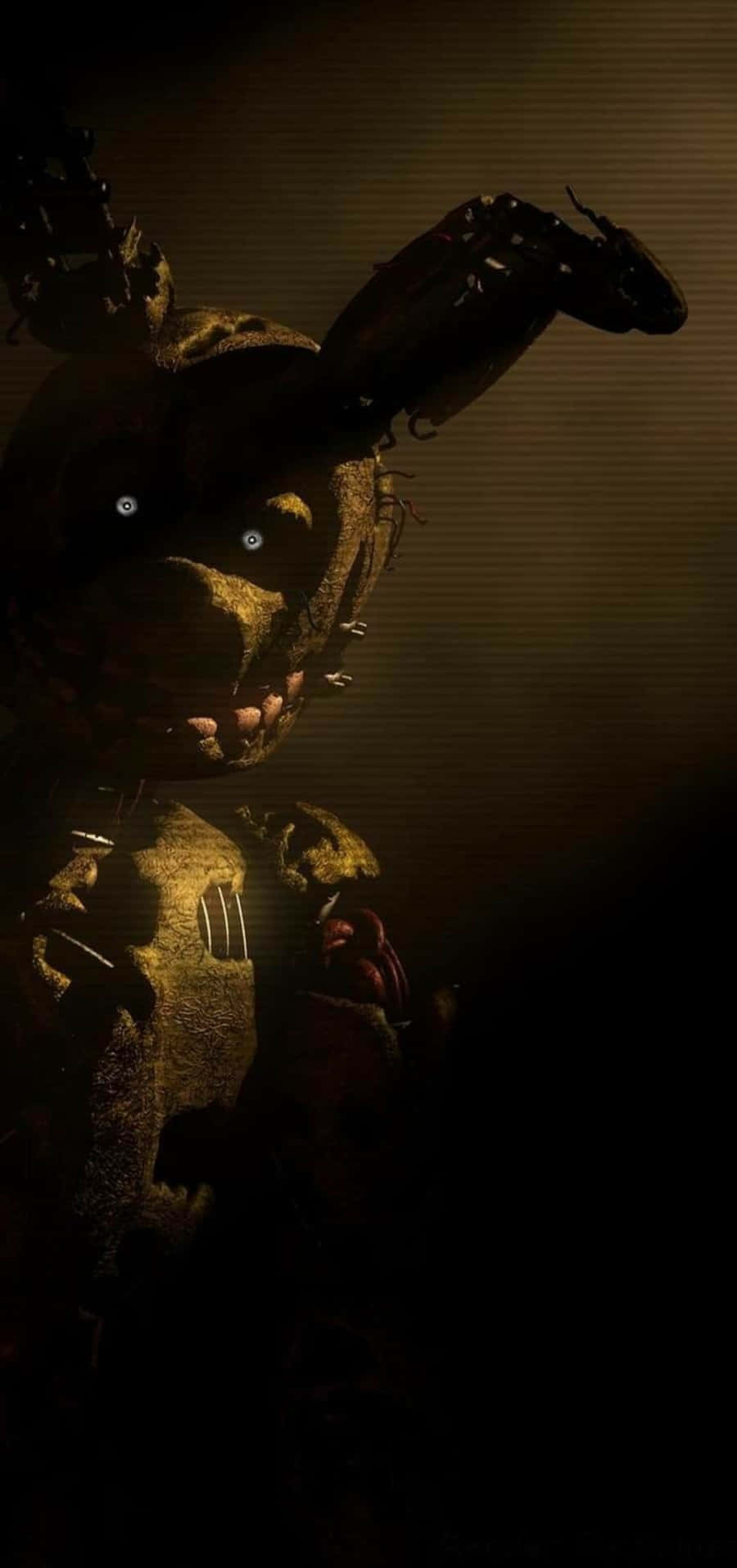 Caption: Sinister Springtrap Lurking in the Shadows Wallpaper