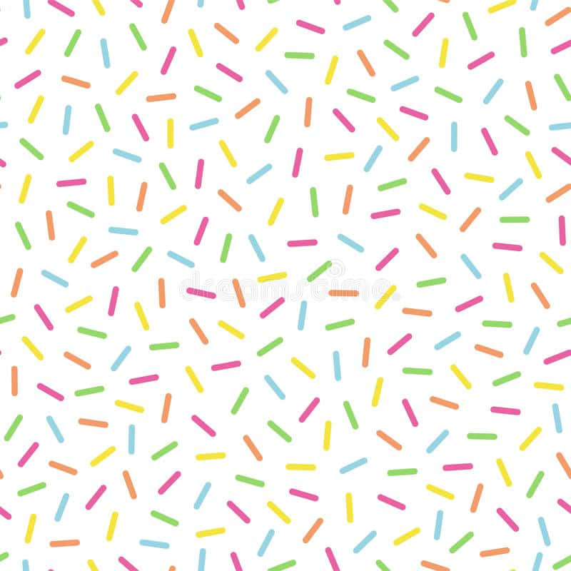 A Colorful Sprinkle Pattern On A White Background