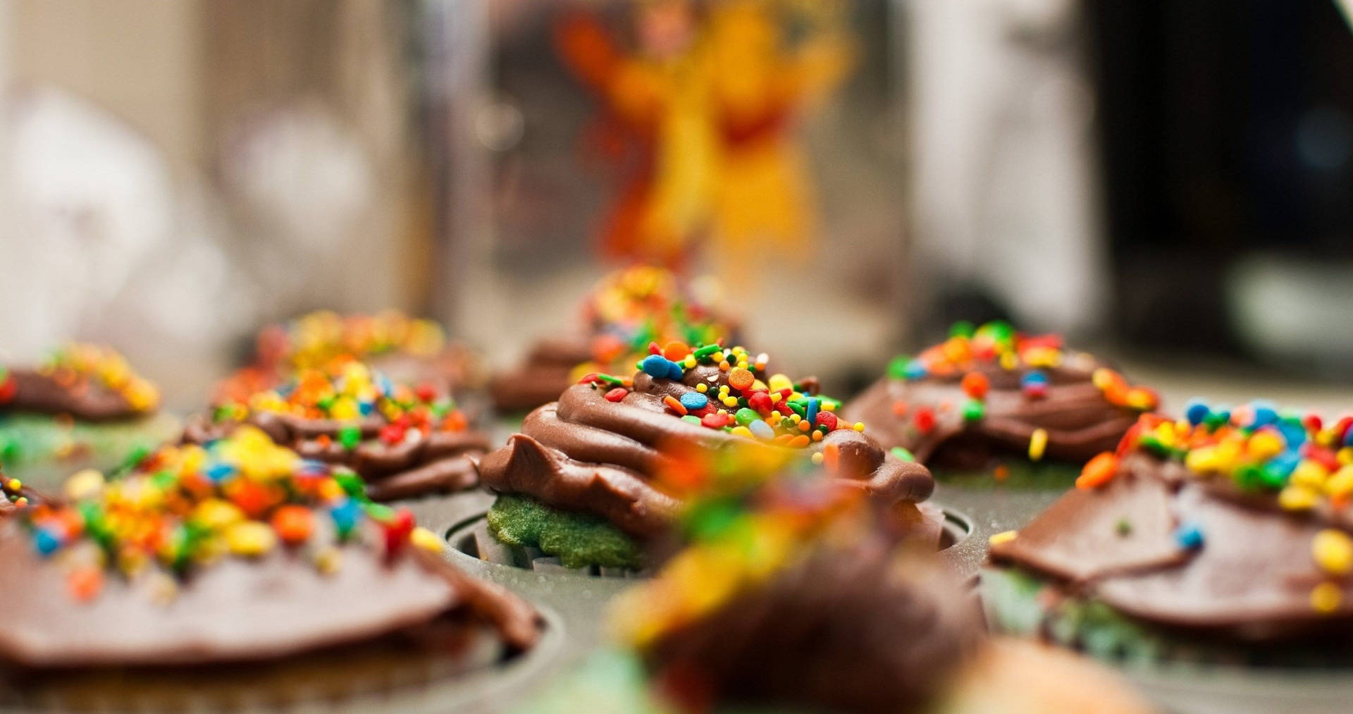 Sprinkled Cupcake Desserts Wallpaper