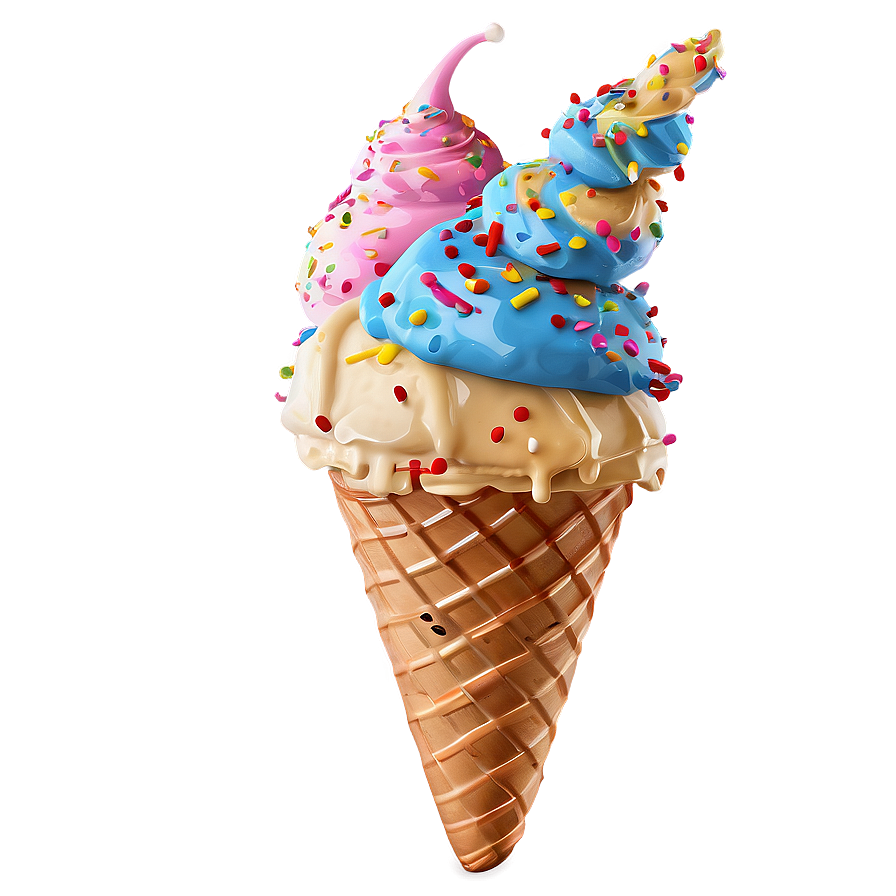 Download Sprinkled Ice Cream Cone Png 30 | Wallpapers.com