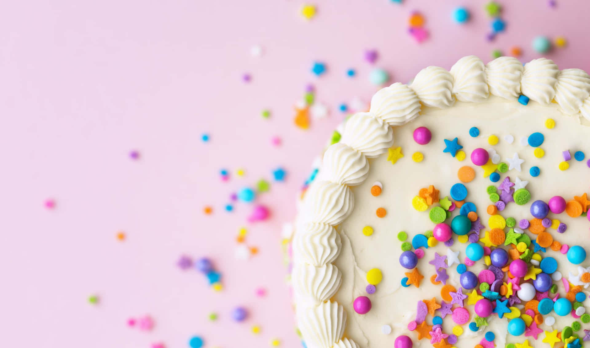 White Cake And Sprinkles Background