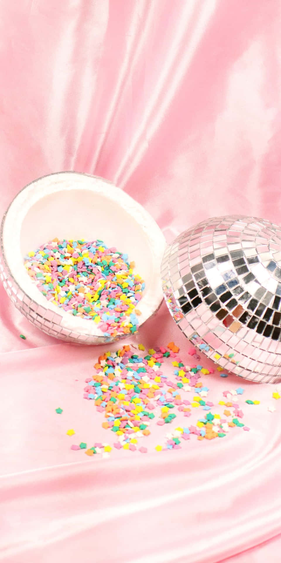 Star Sprinkles And Disco Ball Background