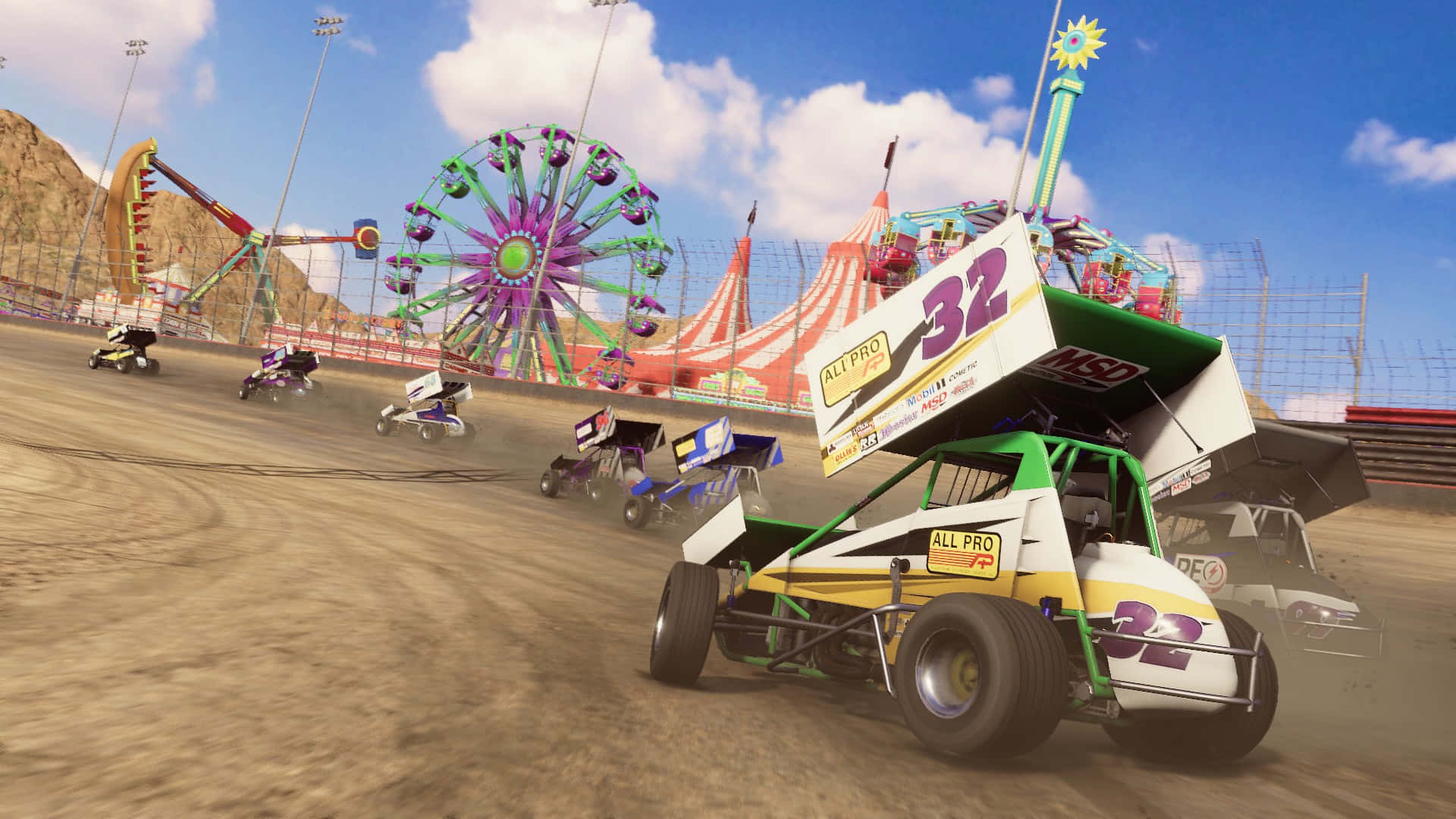 Zoom Down the Track in a High-Powered Sprint Car Wallpaper