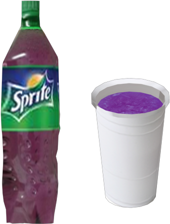 Sprite Bottleand Purple Liquidin Bucket PNG