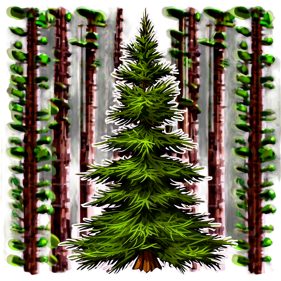 Spruce Tree In Misty Forest Png 06132024 PNG