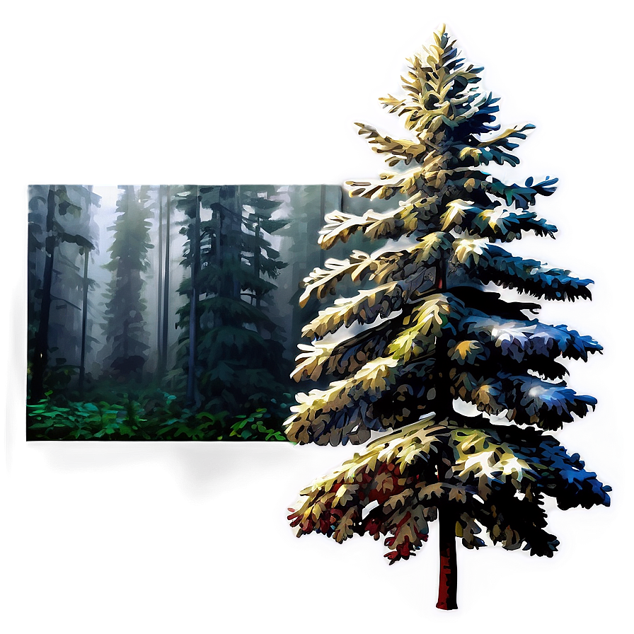 Spruce Tree In Misty Forest Png 33 PNG