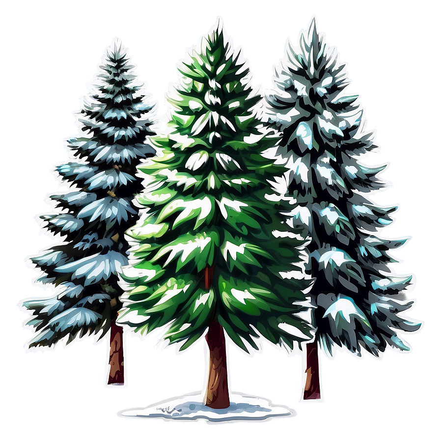 Spruce Tree Line Art Png 06132024 PNG