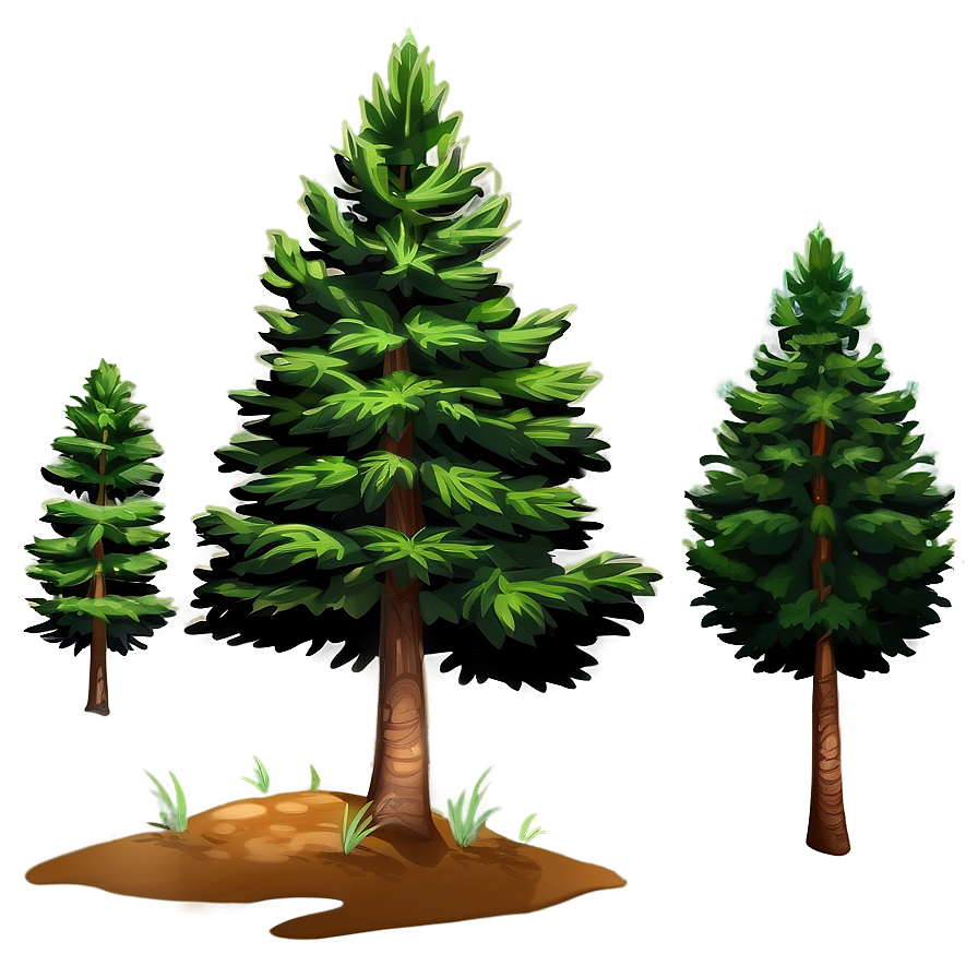 Spruce Tree Pathway Landscape Png 06132024 PNG