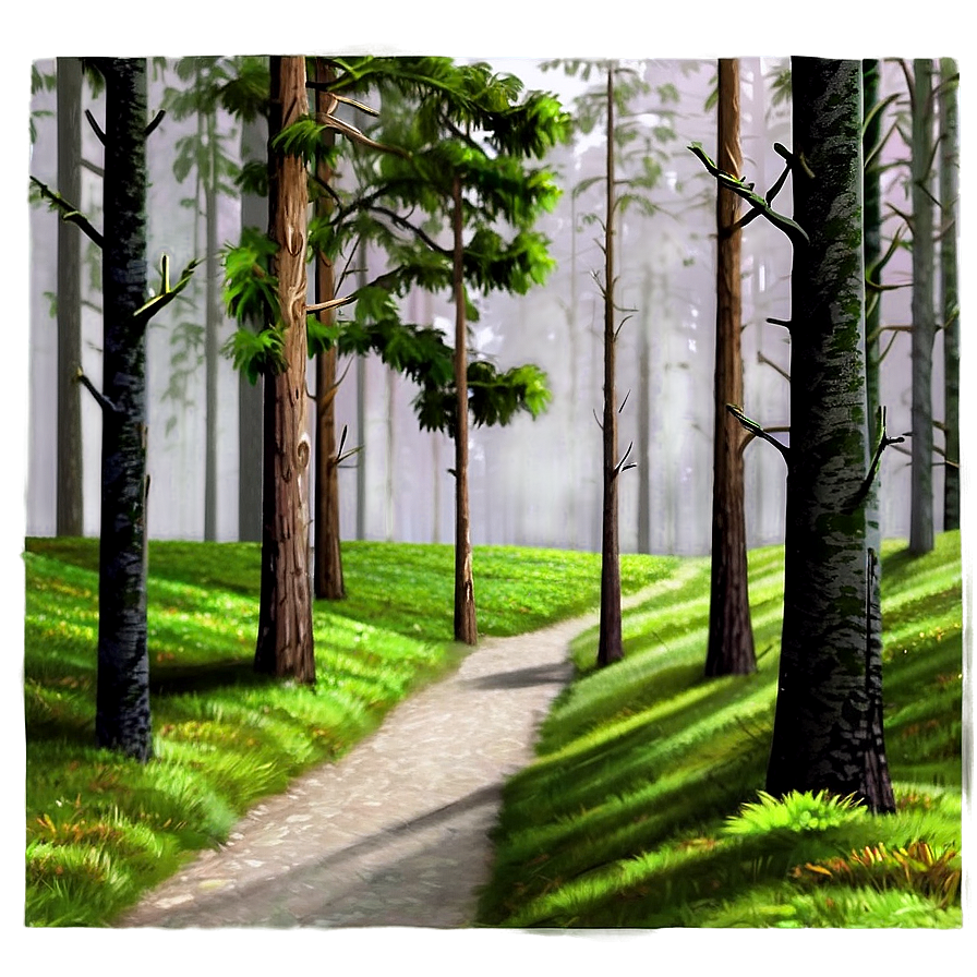 Spruce Tree Pathway Landscape Png Xtb PNG