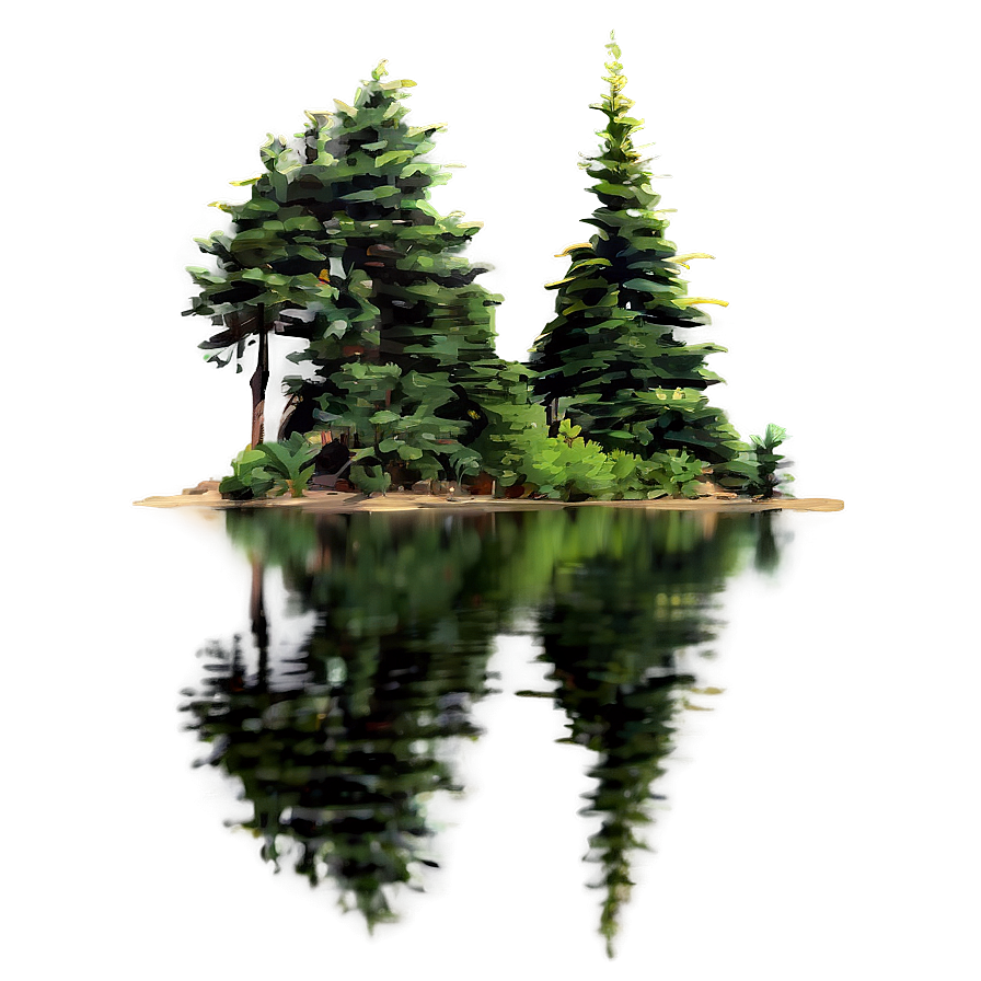 Spruce Tree Reflection In Lake Png Jwi69 PNG