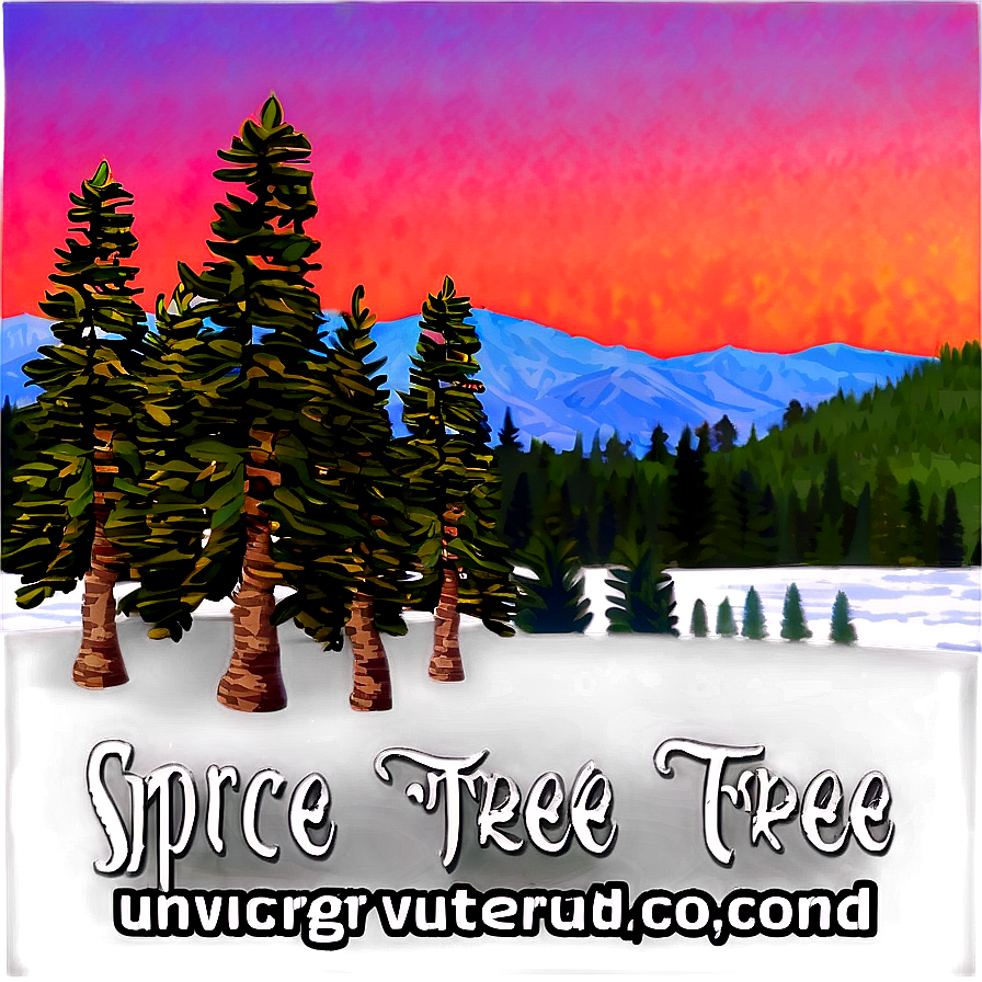 Spruce Tree Sunset Backdrop Png Yfc PNG