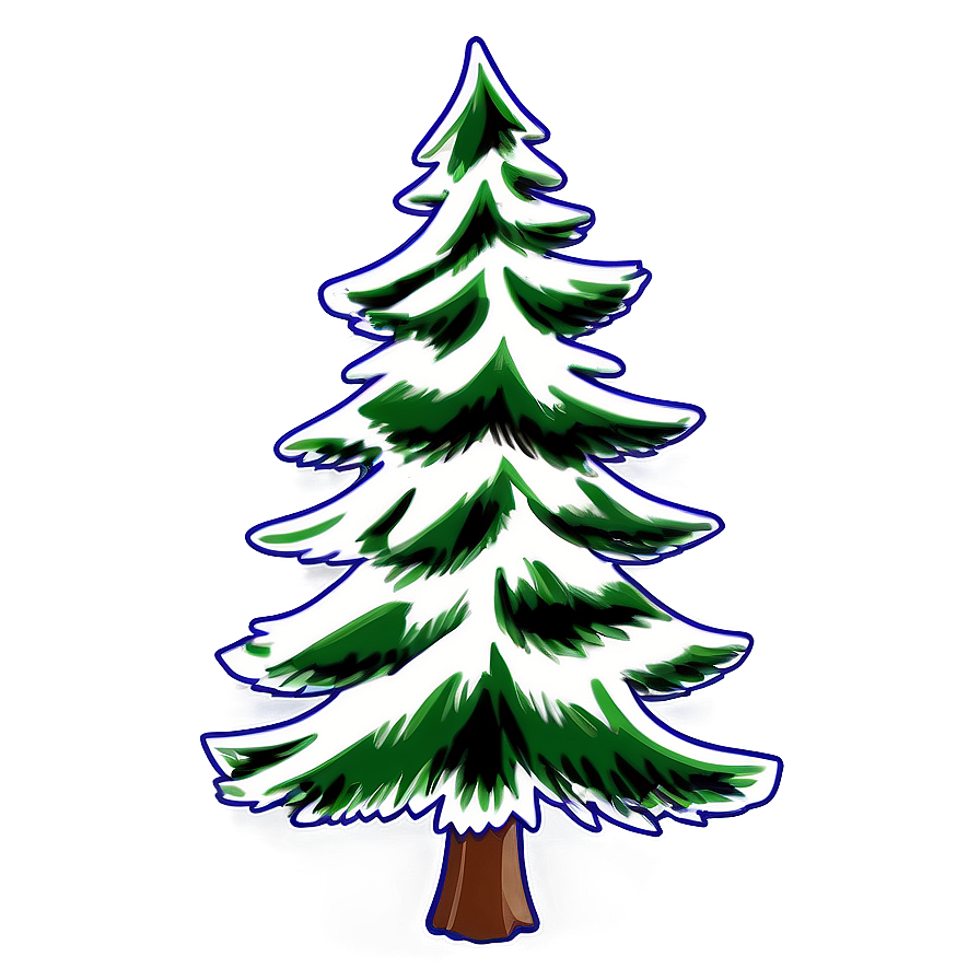 Spruce Tree Vector Outline Png 06132024 PNG