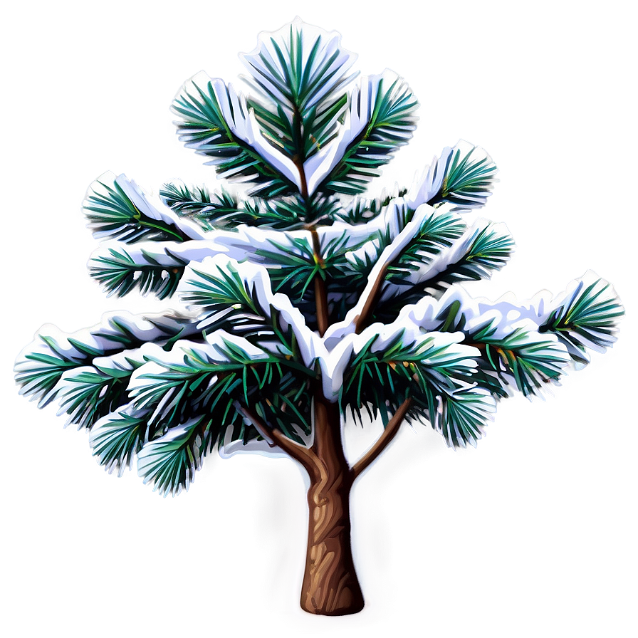 Spruce Tree With Snowflakes Png 06132024 PNG
