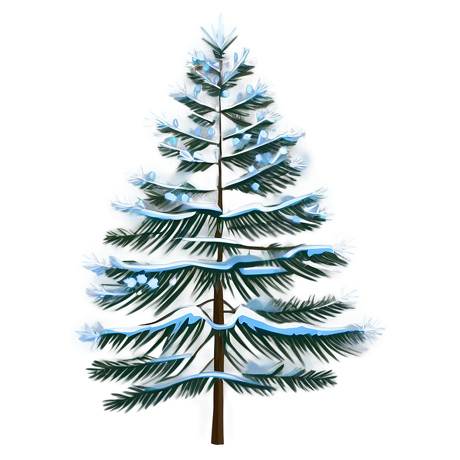Spruce Tree With Snowflakes Png 32 PNG