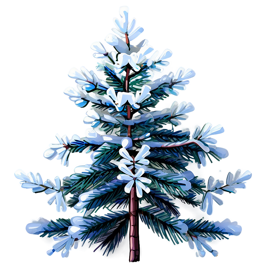 Spruce Tree With Snowflakes Png Qfx1 PNG