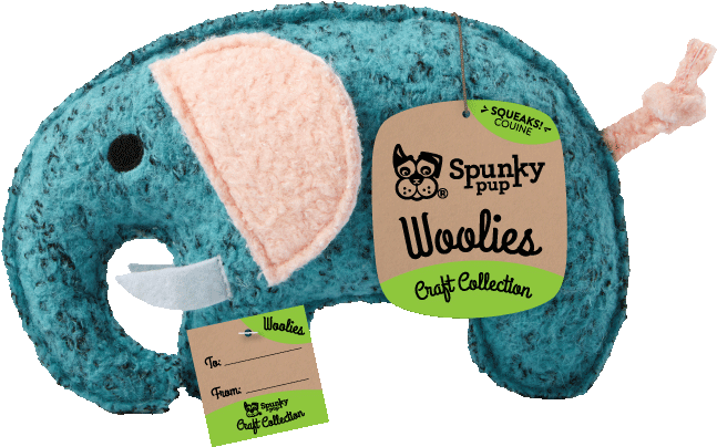 Spunky Pup Woolies Elephant Dog Toy PNG