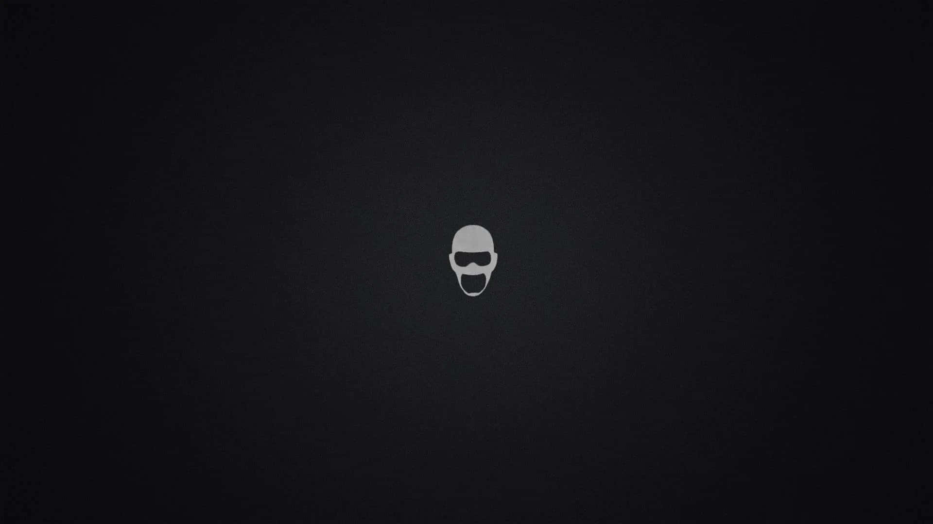 A Black Background With A White Skull On It