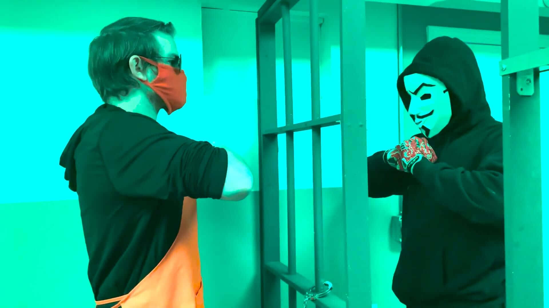 Spy Ninjas Og Mand Med Maske Billede