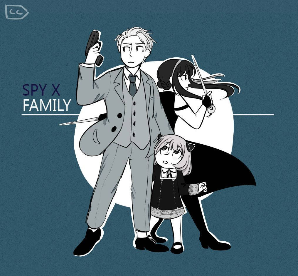 Spy X Family Cartoon Style Graphic Wallpaper