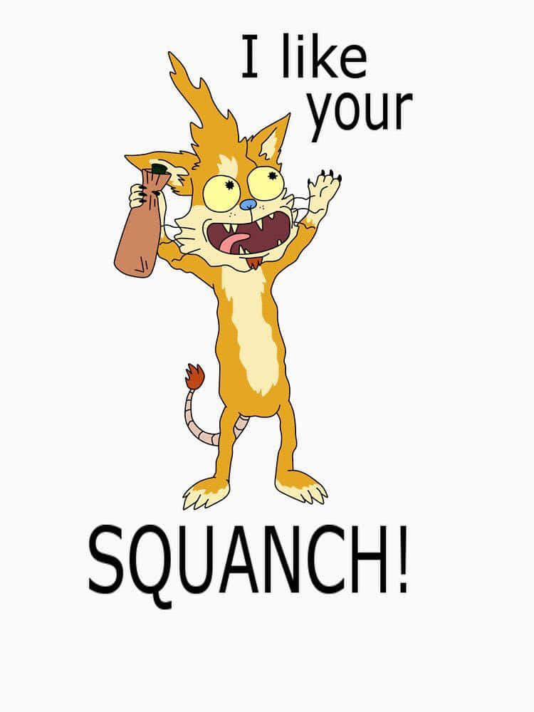 Squanchy from Rick and Morty enjoying a party Wallpaper
