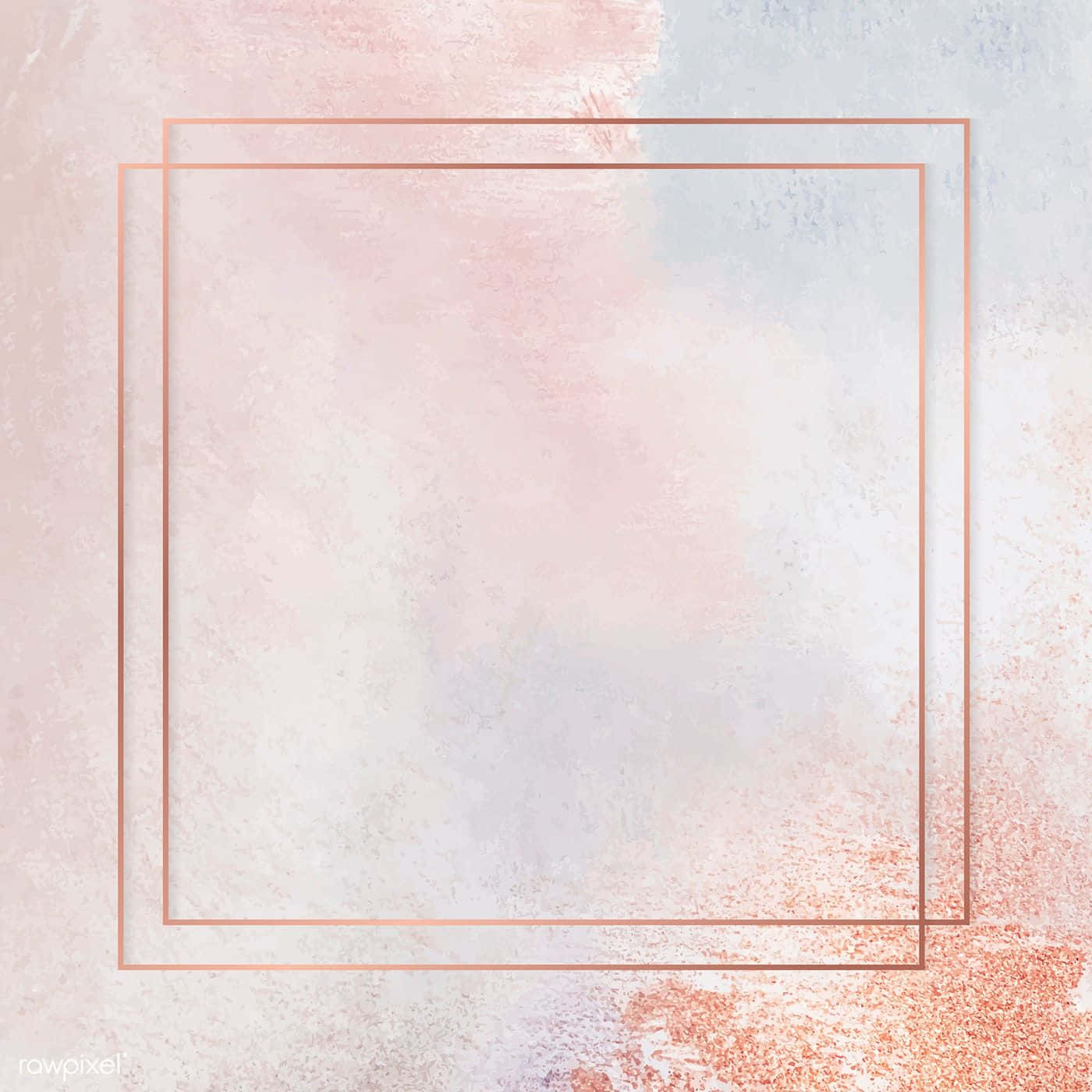 A Pink And White Square Frame On A Watercolor Background
