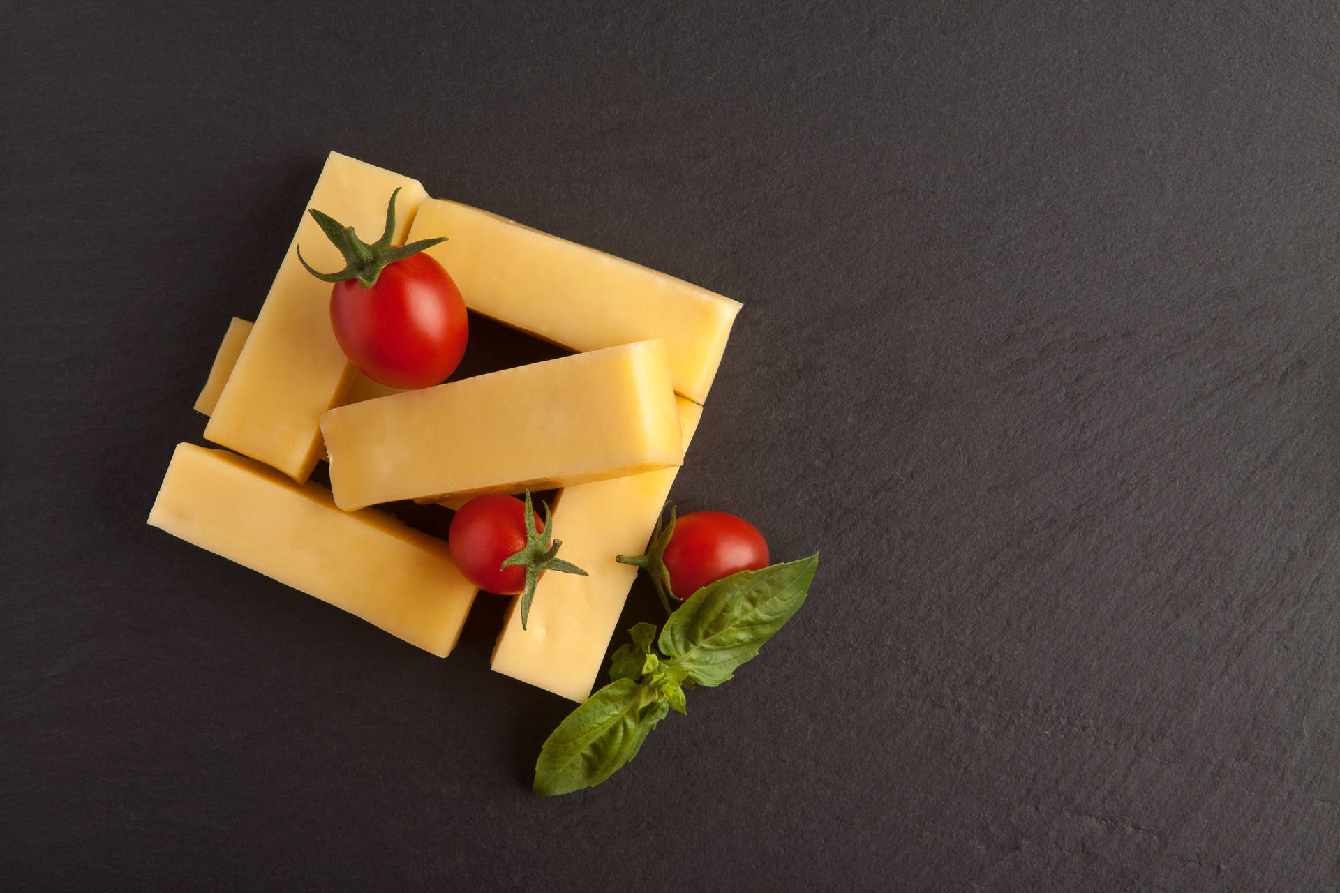 Square Cheese Blocks With Tomatoes