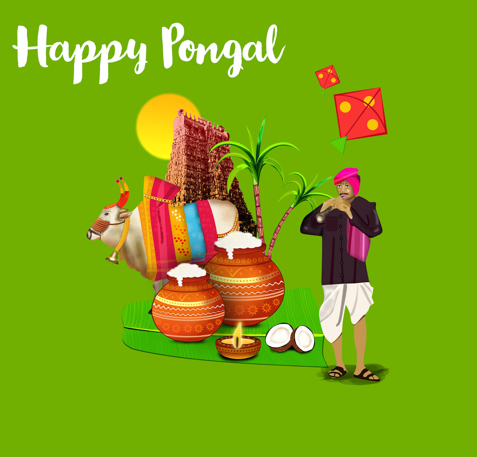 Square Collage Happy Pongal Wallpaper