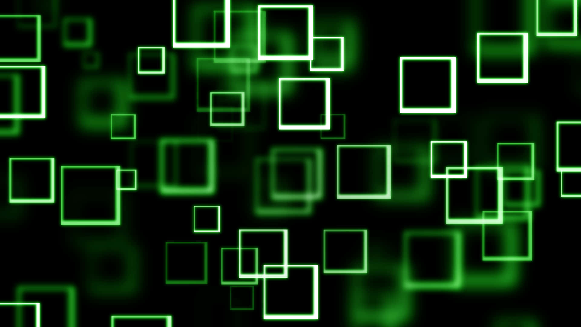 green squares on a black background