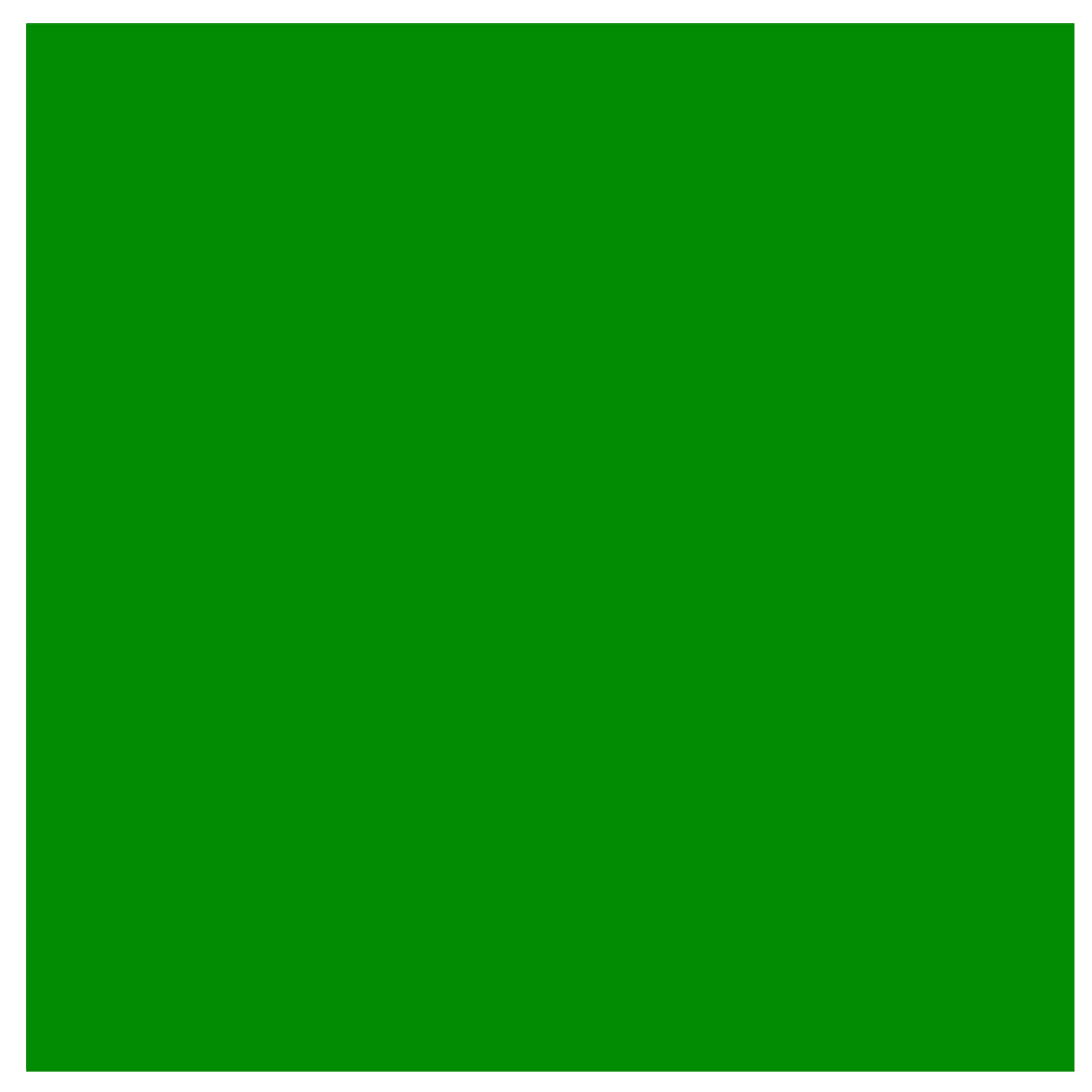 green square background with white background