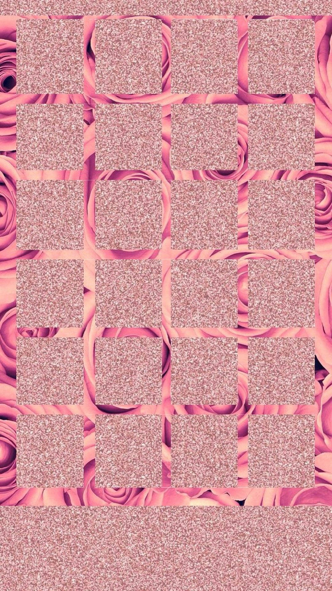 Square Pink Glitter Sparkle Iphone