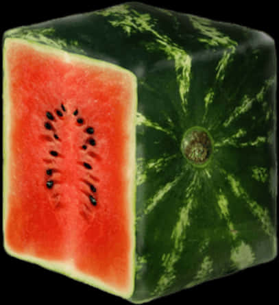 Square Watermelon Creative Fruit Design PNG