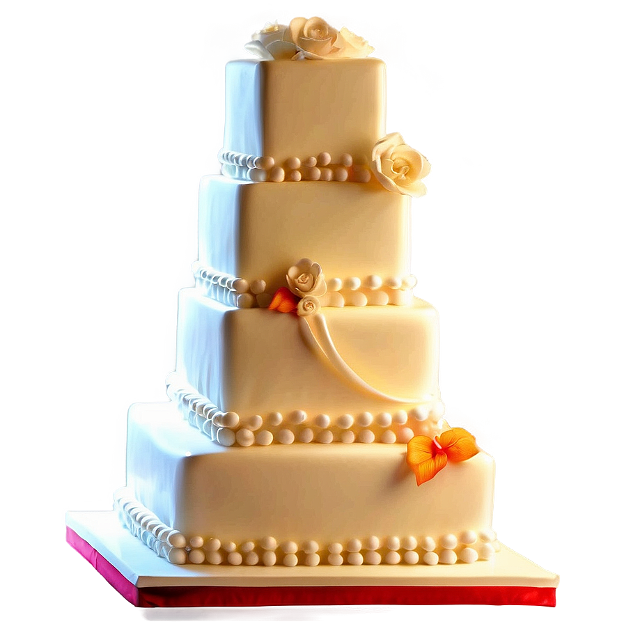 Square Wedding Cake Png 06122024 PNG