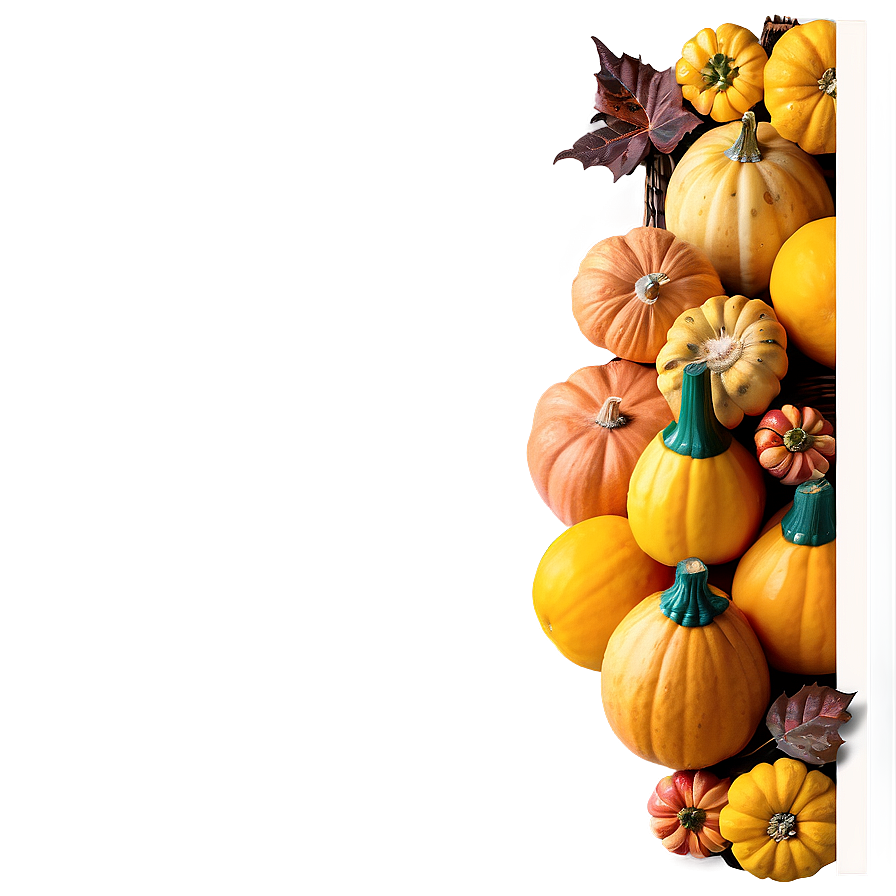 Squash And Gourds Thanksgiving Border Png 06202024 PNG