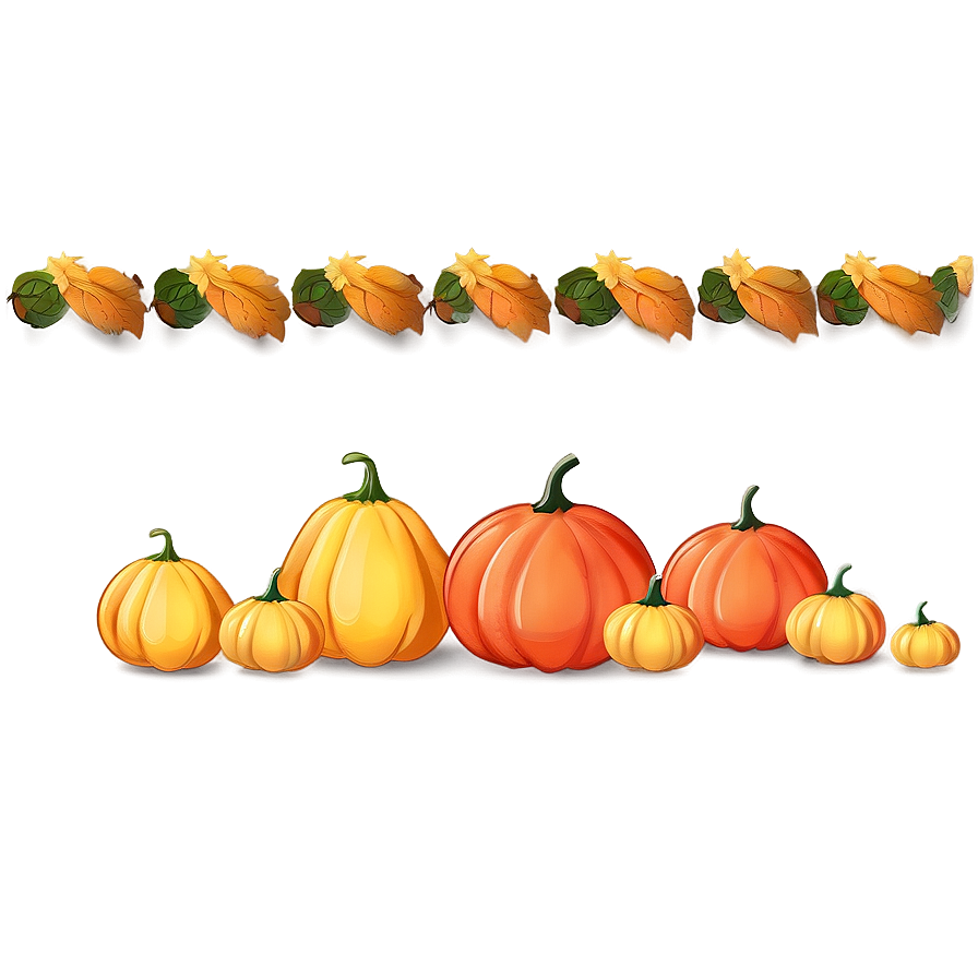 Squash And Gourds Thanksgiving Border Png Lev10 PNG