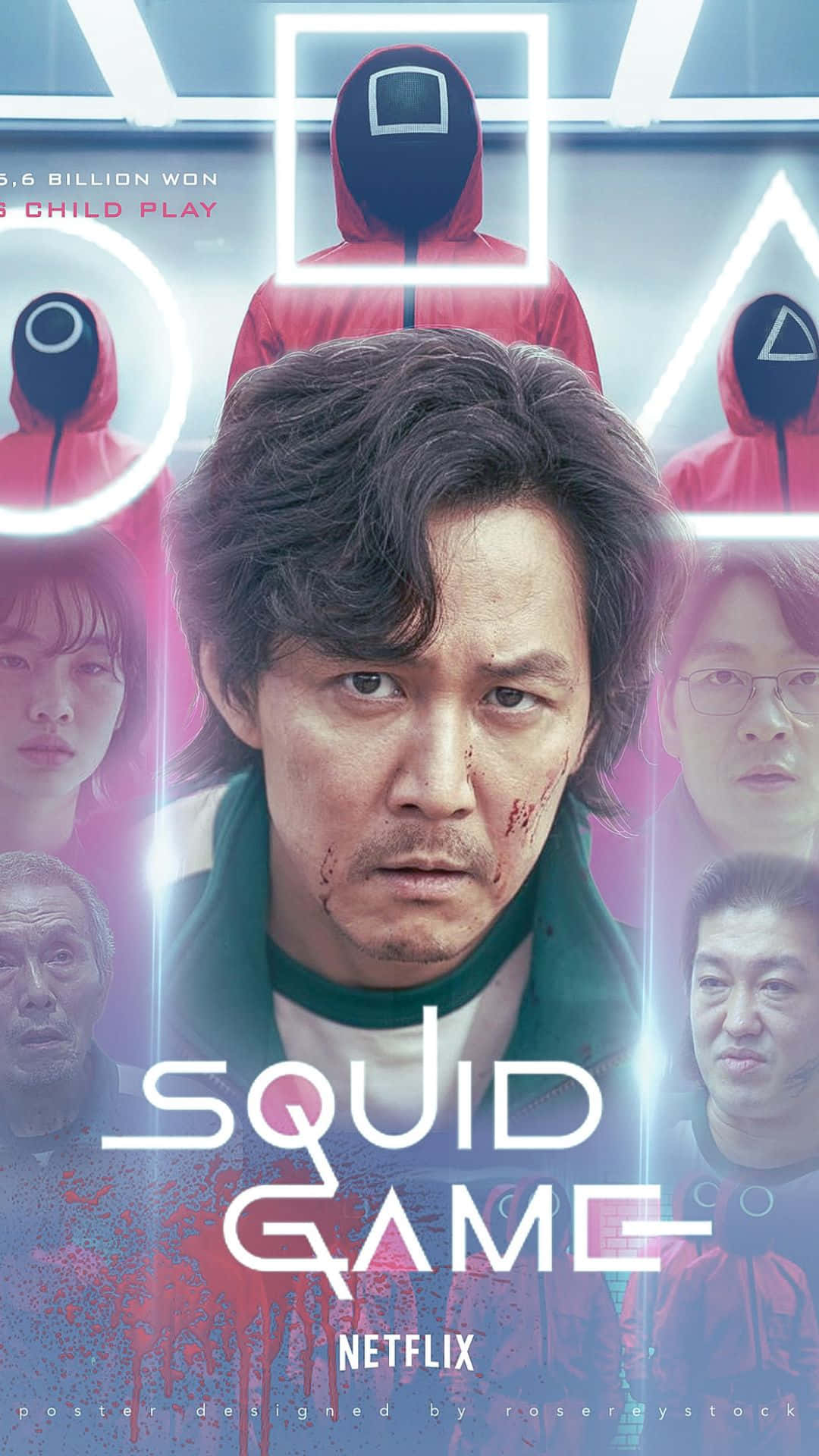 Billede af spillere der nyder squid-spillet på deres iPhones Wallpaper