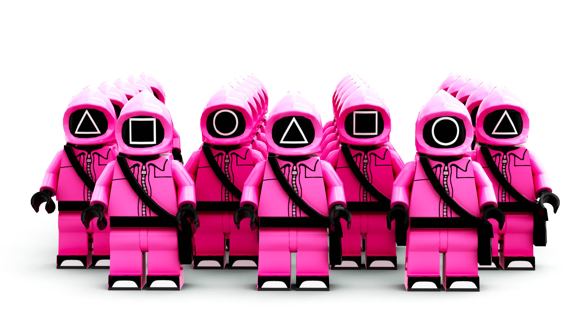 Squid Game Lego Guards Wallpaper