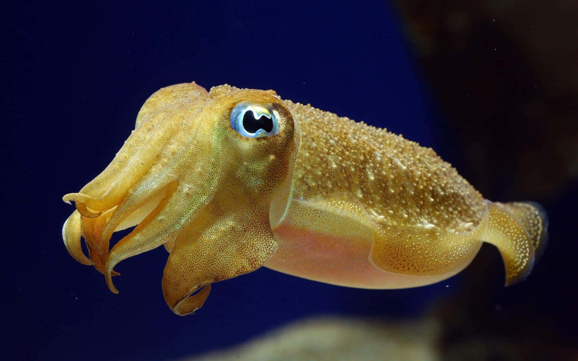 A Squid Swimming In An Aquarium