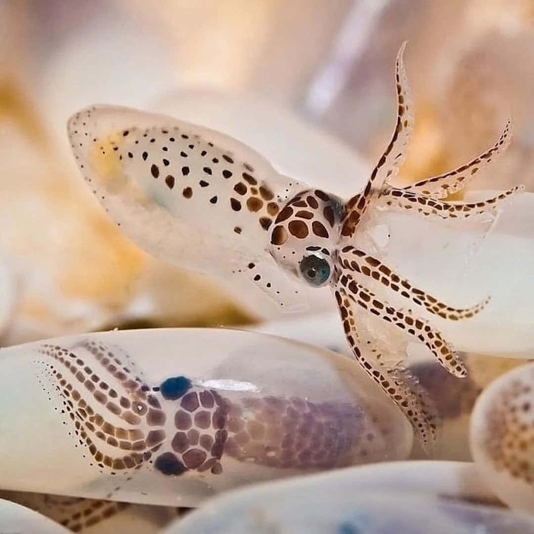 Close up view of a squid