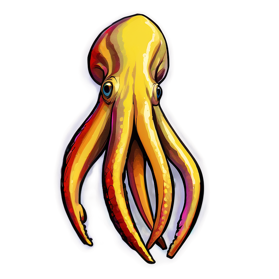 Squid Sketch Design Png 05242024 PNG
