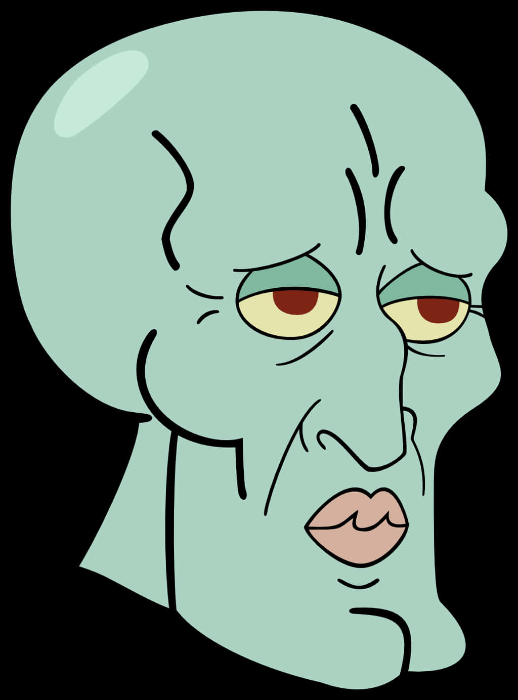 Squidward Expression Cartoon PNG