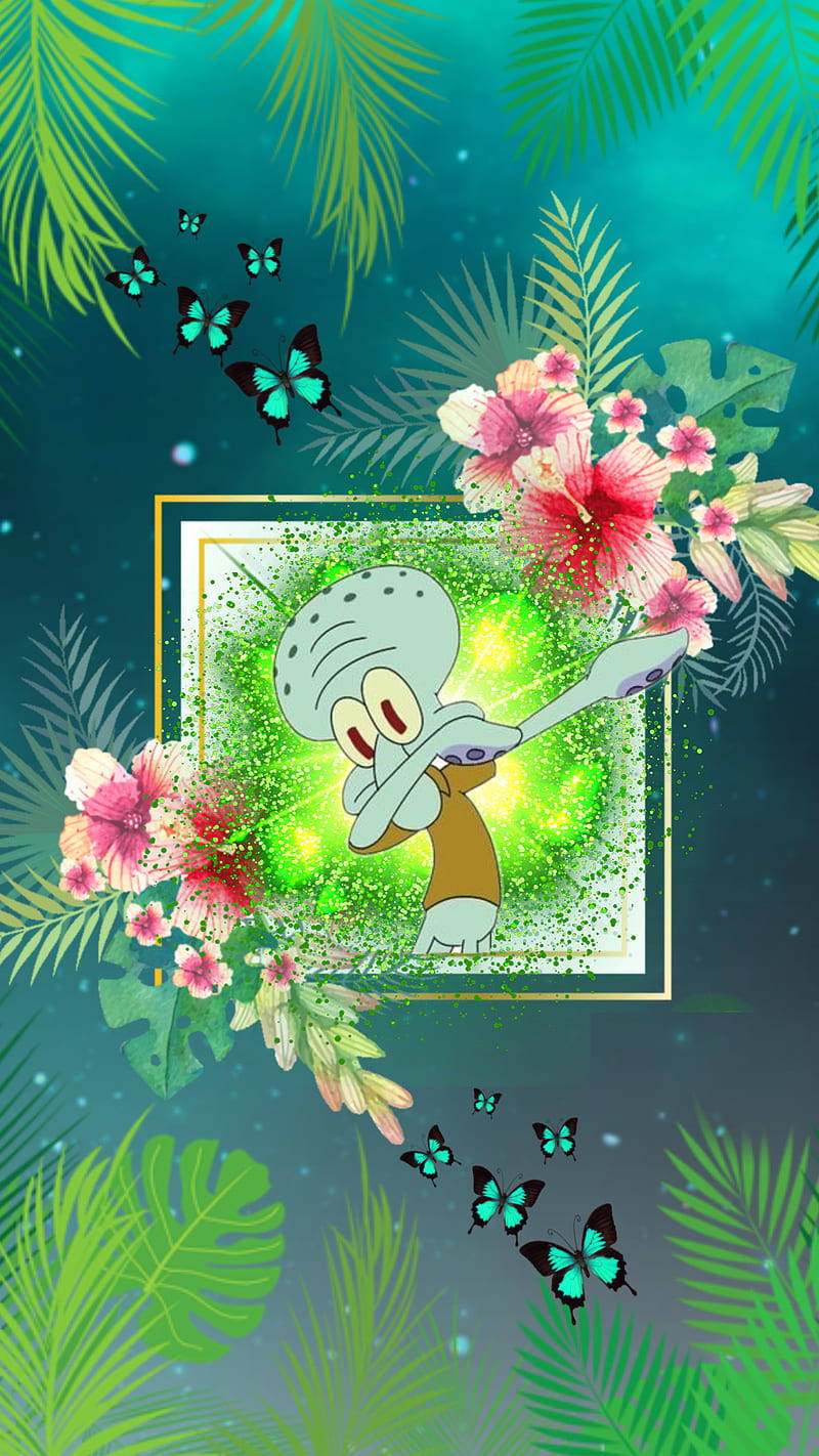 Squidward Tentacles Dab Tropical Aesthetic