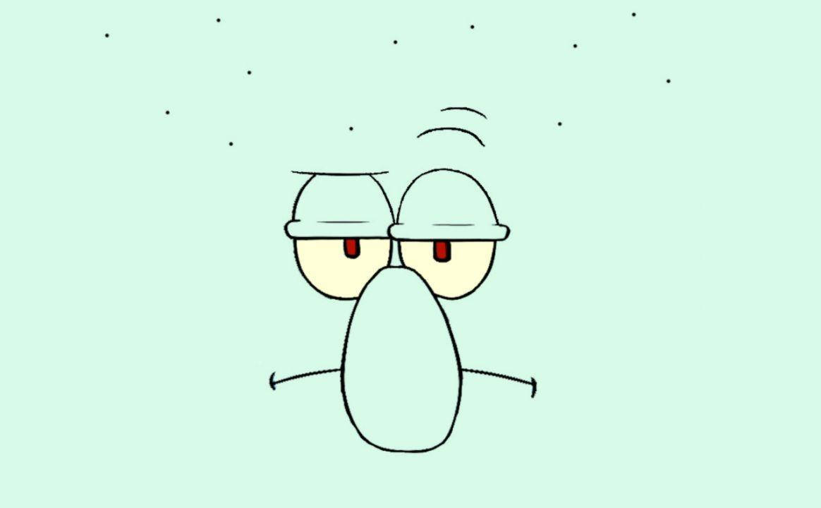 Squidward Tentacles Face Raised Eyebrows Wallpaper