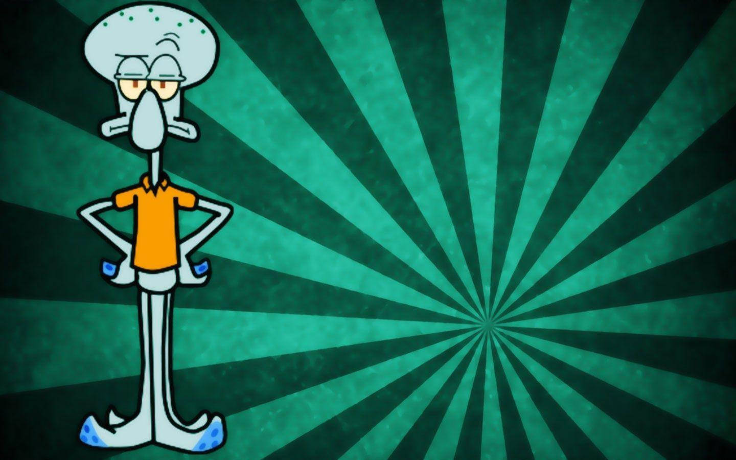 This isn't Squidward's best day, but it's a familiar look to fans of SpongeBob SquarePants Wallpaper