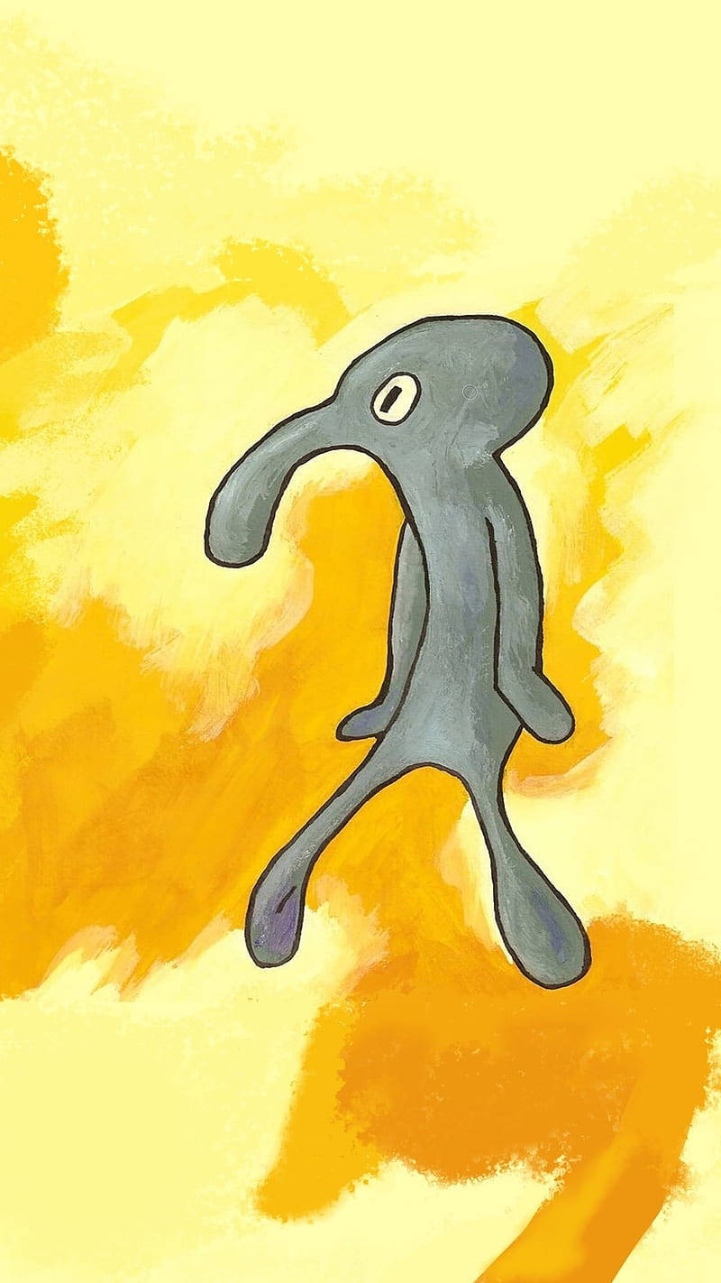 Squidward Tentacles Yellow Abstract Shape