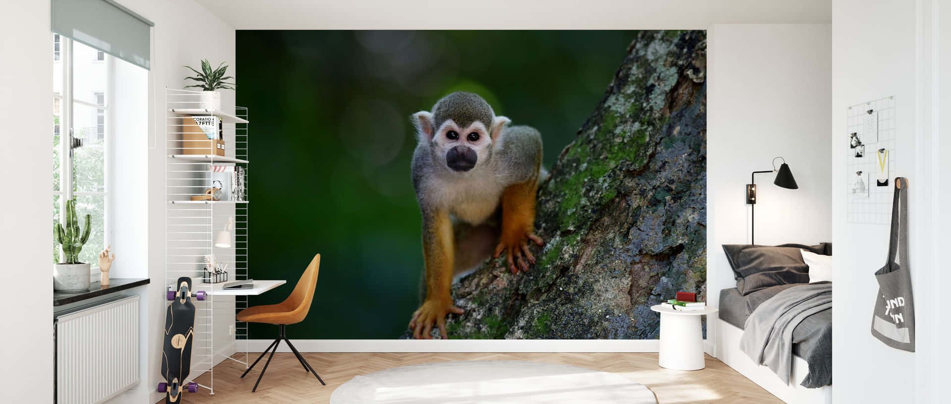 Squirrel Monkey Wall Mural Modern Room Decor Wallpaper