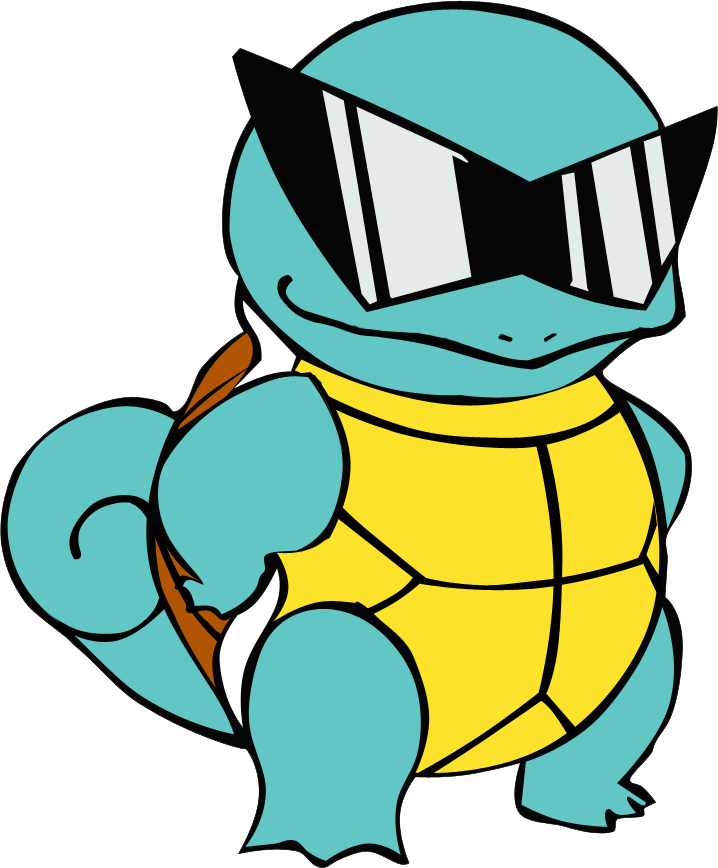 Squirtle Sunglasses Cool Pose PNG