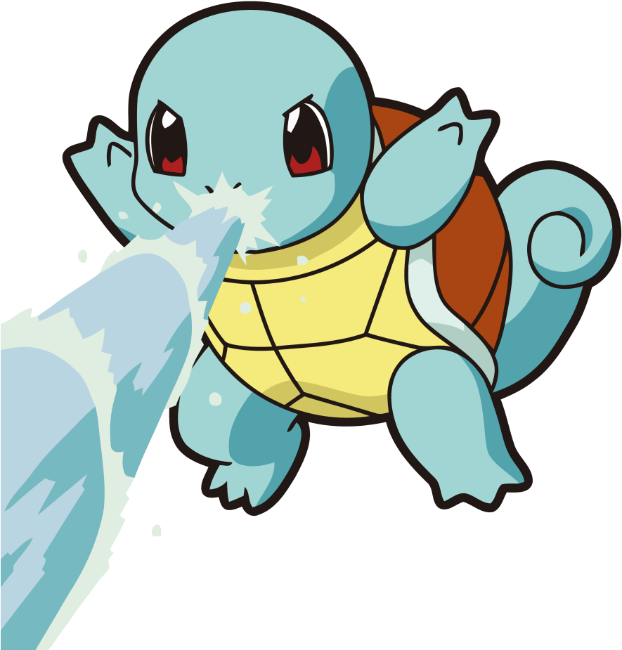 Download Squirtle Using Water Gun Attack | Wallpapers.com