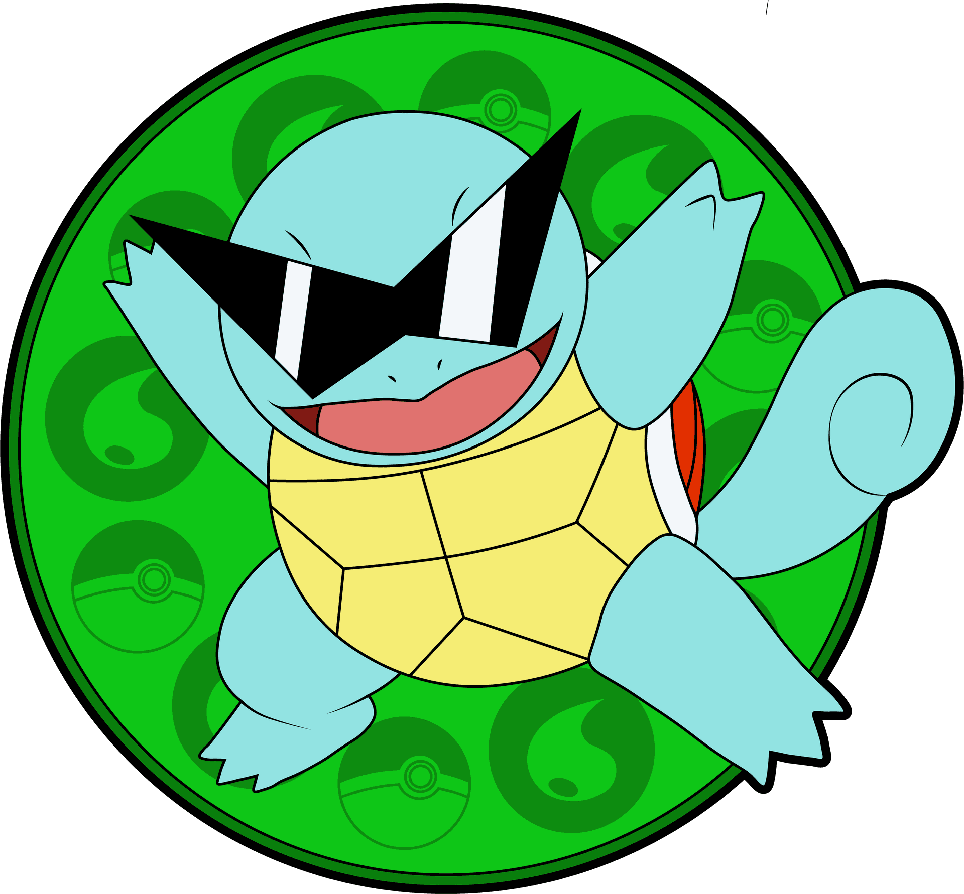 Squirtle Wearing Sunglasses PNG